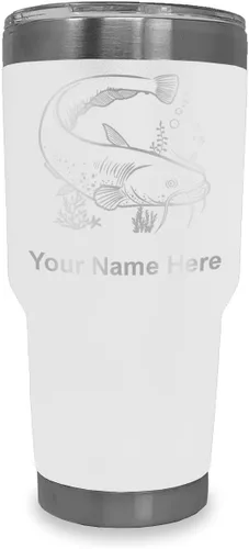 Vista 17 de LaserGram Vaso aislado al vacío de 20 onzas, bagre, grabado personalizado incluido (negro)
