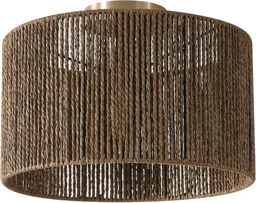 Vista 14 de Globe Electric 65898 Lámpara de techo empotrada de 1 luz, blanco mate, pantalla de bambú natural