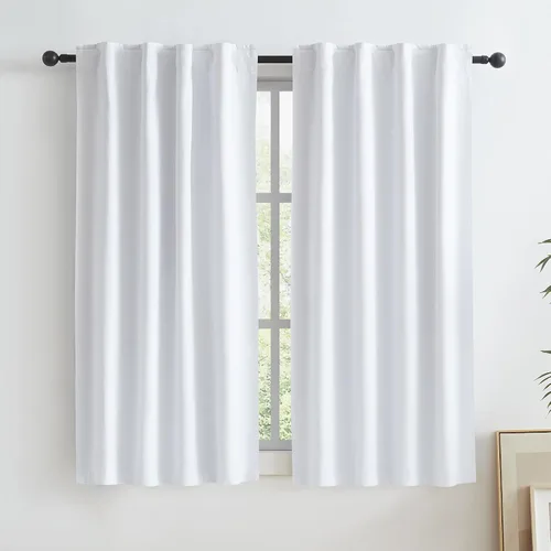 Vista 35 de KEQIAOSUOCAI - Cortinas opacas naturales de 108 pulgadas de largo, cortinas modernas con pestaña trasera, paneles plisados para sistema de cortina