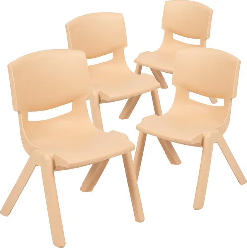 Vista 61 de Flash Furniture - Silla escolar apilable de plástico azul con altura de asiento de 10 1/2 pulgadas Construcción duradera, uso comercial