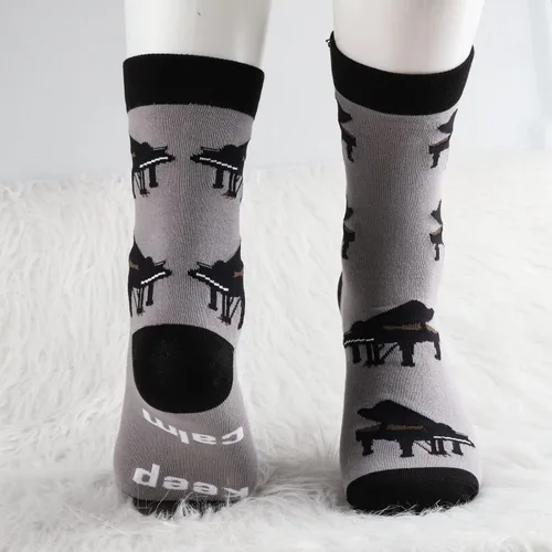 Vista 6 de MBMSO 2 pares de calcetines de piano Keep Calm and Play, regalos para pianistas, calcetines de músico, regalos para amantes del piano, regalos