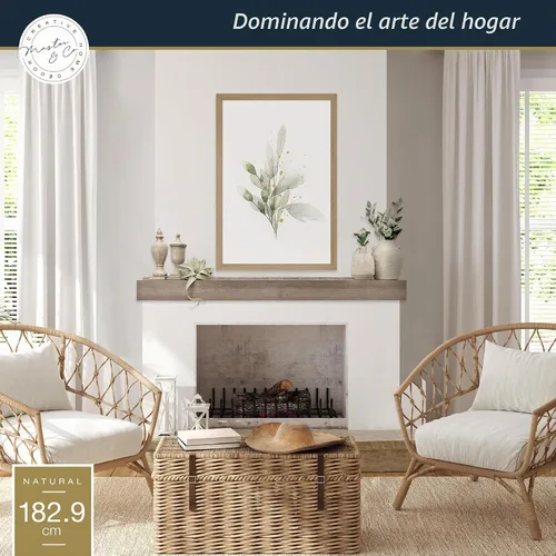 Vista 3 de MCS Master & Co - Mantel flotante de madera maciza de madera maciza con diseño antiguo de Master & Co de 72 pulgadas, estante flotante largo