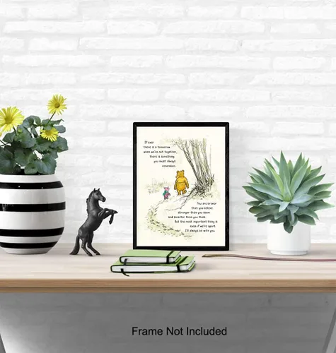Vista 5 de Arte de pared de Winnie - Decoración para habitación de niños de Pooh - Niños - Dormitorio para niñas pequeñas - Arte para guardería de bebés