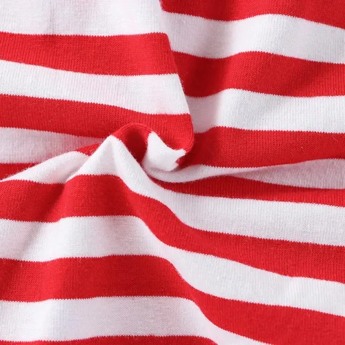 Vista 6 de LUZOZEZO Mameluco de borla con bandera americana para bebé niña pequeña con diadema