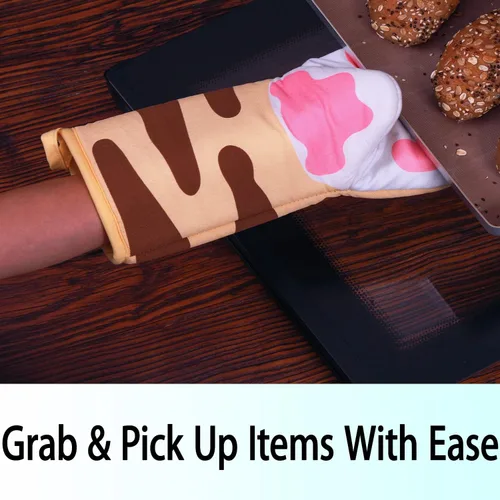 Vista 7 de Divertidos guantes de cocina para horno, accesorios de cocina, resistentes al calor, guantes kawaii para gatos, regalos para amantes de los gatos, 1