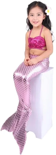 Vista 2 de Lito Angels - Traje de baño con cola de sirena para niñas (3 piezas)