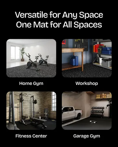 Vista 7 de 0.6" Thick Rubber Top Gym Flooring Mats for Home Gym