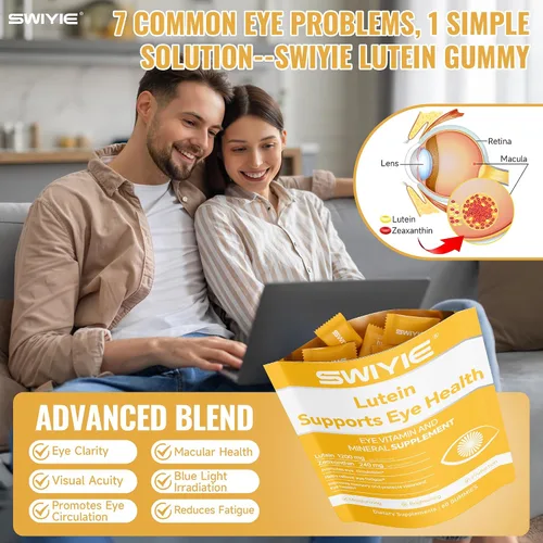 Vista 6 de Gomitas de Luteína – Suplemento de vitaminas y minerales para los ojos con 20 mg de luteína y 4 mg de zeaxantina – Gomitas vitamínicas para el apoyo