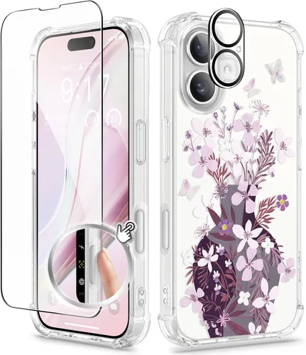 Vista 96 de GVIEWIN - Funda para iPhone 11 con protector de pantalla + protector de lente de cámara, cubierta protectora transparente suave de poliuretano
