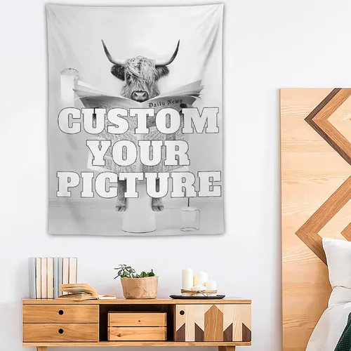 Vista 7 de AIUSAAMZ Tapiz personalizado para cargar imágenes personalizables, telón de fondo personalizado, crea tu propio tapiz para colgar en la pared