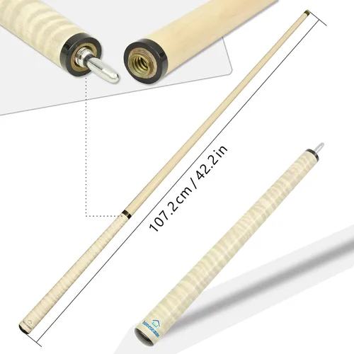 Vista 3 de HomeSeason Jump Break Stick Canadian Maple Cue Stick, 10.5oz 42-Inches Pool Cue Suitable for Children, 13.5mm Tip, Quick Release Joint HS-T01-A