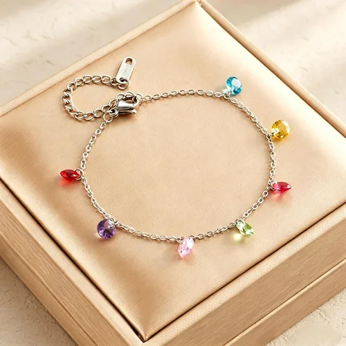 Vista 6 de Tobillera para mujer, cadena de acero inoxidable, pulsera de tobillo para playa, joyería ajustable