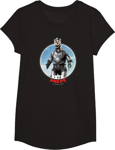 Vista 58 de Godzilla Mechagodzilla 1975 Icons of Toho T-Shirt Asphalt Grey