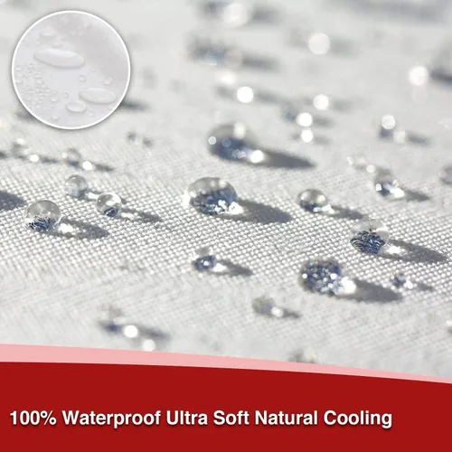 Vista 4 de Protector de colchón de mezcla de algodón turco que proporciona una superposición impermeable confiable y flexible, protección contra la humedad