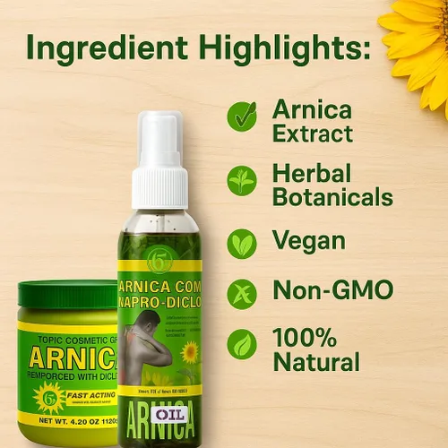 Vista 5 de Combo de masaje de árnica, aceite de 6 onzas líquidas + gel de 4.23 onzas, juego tópico natural para músculos y articulaciones, absorción rápida