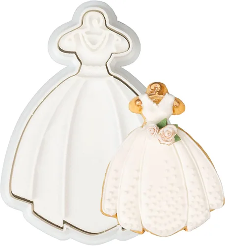 Vista 15 de Juego de 11 cortadores de galletas de amor con sello 3D de ácido poliláctico (PLA) para cocina, pastel, vestido de boda, formas de anillo de amor