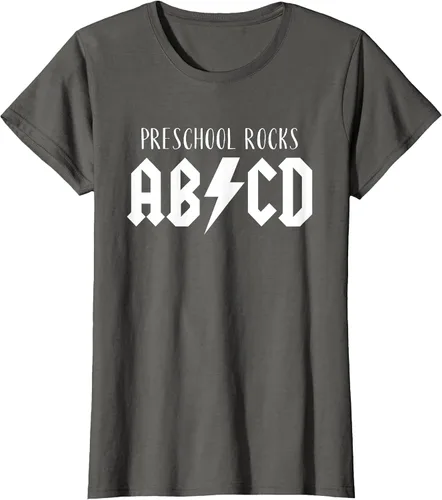 Vista 9 de Preschool Rocks Teacher Back to School ABCD Rock First Day T-Shirt Asphalt Grey