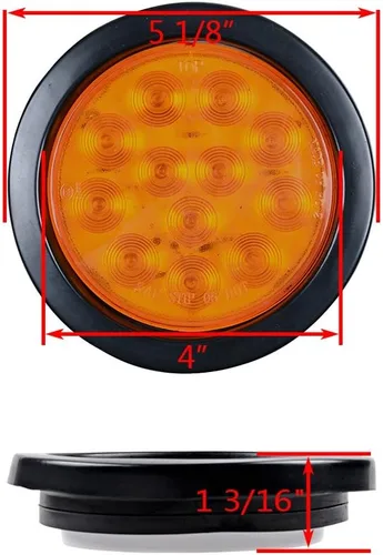 Vista 3 de Kit de tapones de cableado con cubierta de hule para luz trasera LED redonda de 4", 12 ledes, para RV, camioneta