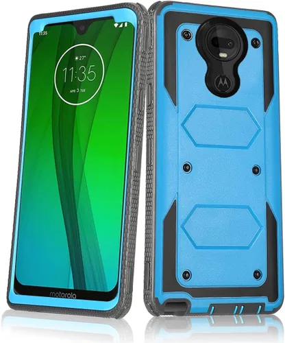 Vista 9 de Asuwish Funda de teléfono para Moto G7/G7+/Revvlry Plus Funda híbrida a prueba de golpes de cuerpo completo protector resistente Accesorios