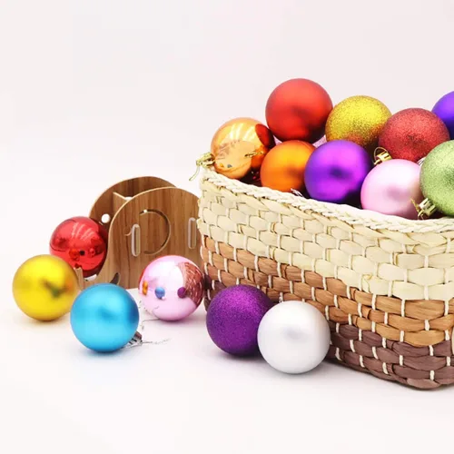 Vista 5 de QueenBox® 24 bolas de Navidad de plástico de 1.18 pulgadas para decoración de árbol de Navidad, vacaciones y fiestas