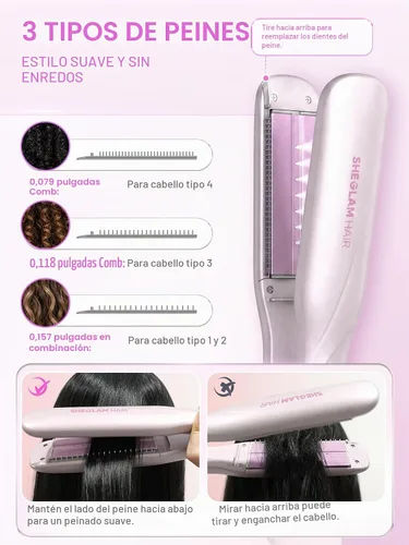 Vista 5 de SHEGLAM Plancha de vapor Plancha de pelo Plancha Plancha de Cerámica de 1.5