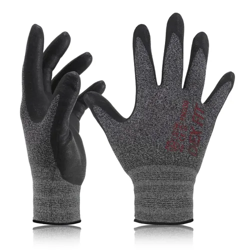 Vista 11 de DEX FIT FN330 - Guantes de trabajo de nitrilo, ajuste elástico 3D, agarre potente, táctil inteligente, recubierto de espuma resistente, fino