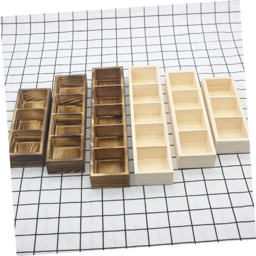 Vista 9 de 3 Compartment Wooden Tea Bag Organizer Holder for Countertop Storage