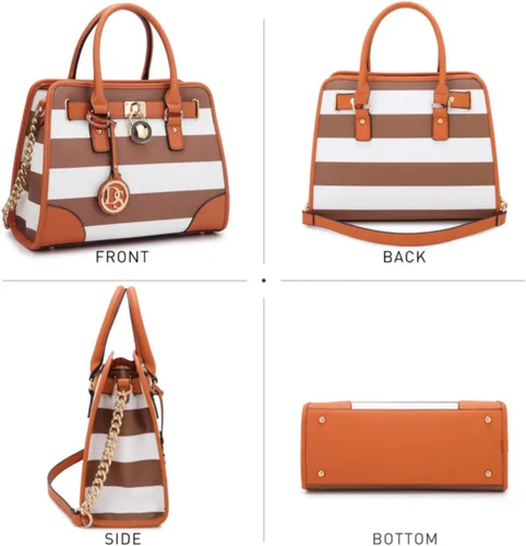 Vista 3 de Dasein - Bolso de mano para mujer, con asa superior, bolsa de hombro, bolsa de trabajo, 2 unidades.