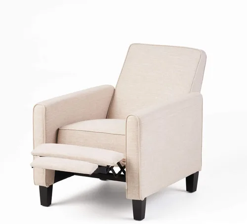 Vista 4 de Christopher Knight Home Emmie - Sillón reclinable de tela (juego de 2), beige, marrón oscuro
