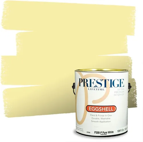 Vista 205 de PRESTIGE Pinturas de pintura exterior e imprimación en uno, 1 galón, plano, combinación comparable de Benjamin Moore* Pila de heno
