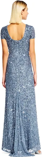 Vista 2 de Adrianna Papell Women's Scoop Back All-Over Beaded Gown