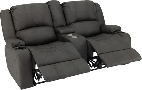Vista 4 de RecPro Charles - Sofá reclinable doble de pared de 67 pulgadas, para autocaravana, con tela mejorada (color plomizo)