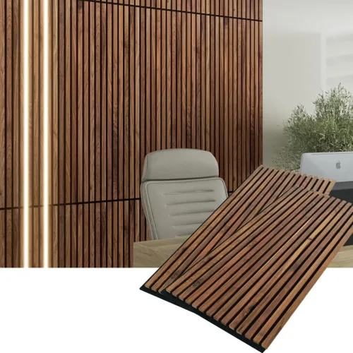 Vista 12 de Woody Walls Paneles de pared de listones de madera maciza, cada panel de pared de listones de madera está hecho de madera real, los paneles