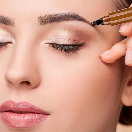 Vista 7 de Lápiz de microblading para cejas, 2024 NUEVO Lápiz de tatuaje mágico para cejas 4 puntas de horquilla, crea cejas naturales tipo cabello, lápiz