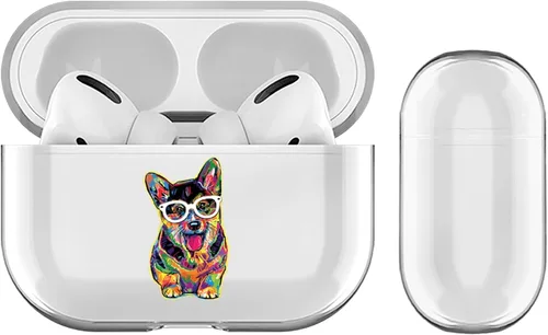 Vista 9 de Head Case Designs P.D. Moreno Basset Hound Dogs - Funda de cristal duro transparente compatible con funda de carga Apple AirPods Pro
