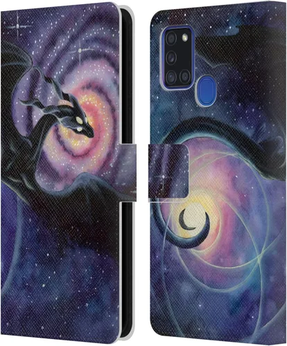 Vista 137 de Head Case Designs Officially Licensed Carla Morrow Galactic Entrancement Dragons Leather Wallet Case Compatible with Samsung Galaxy A07 4G