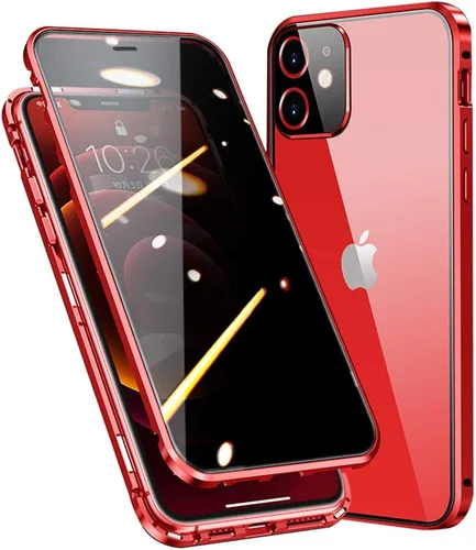 Vista 7 de Funda de bloqueo de seguridad para iPhone 12 Mini de 5.4 pulgadas, antiespías, protector de lente de cámara integrado, cubierta magnética Negro