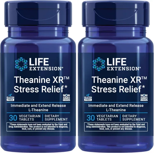 Vista 11 de Life Extension Theanine XR™ Alivio del estrés – L-teanina – Promueve una respuesta tranquila al estrés diurno – Sin OMG, sin gluten, vegetariano