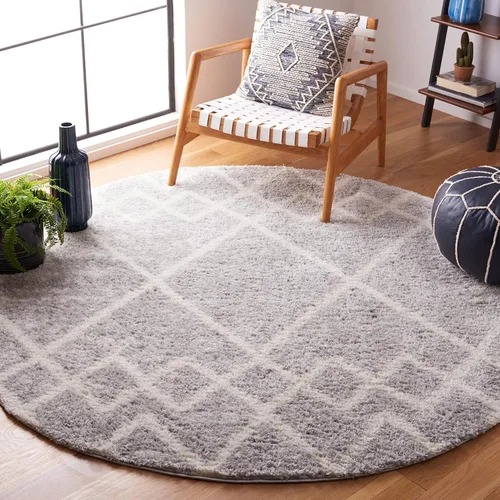 Vista 13 de SAFAVIEH Berber Shag Collection - Alfombra para pasillo, 2 pies 3 pulgadas x 8 pies, color gris y marfil, diseño bohemio rústico, no desprende