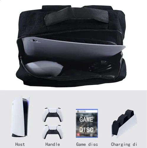 Vista 4 de Case Bag For Ps5 Console, Carry Case Handbag For Ps5, Travel Storage Handbag Backpack For Ps5 Console, Travel Pouch For Game Console Discsdigital