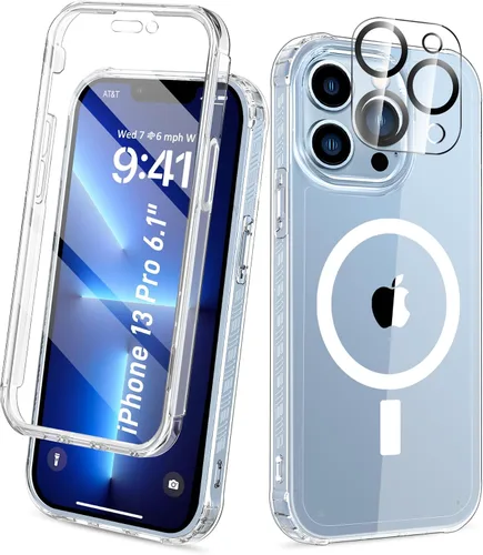 Vista 44 de Funda para iPhone 15 de cuerpo completo, protector de pantalla integrado, con protector de lente de cámara, [antiamarilleamiento], funda protectora