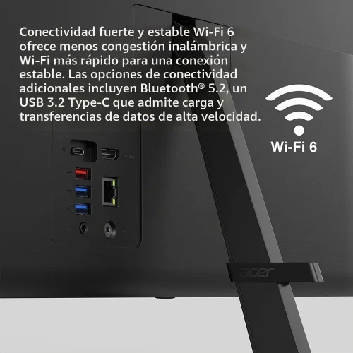 Vista 5 de acer Aspire C27-1700-UA91 AIO - Escritorio Pantalla IPS Full HD de 27 pulgadas Intel Core i5-1235U de 12ª generación Gráficos Intel Iris Xe