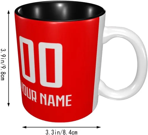 Vista 3 de Taza de café personalizada de Canadá diseñada y fabricada en Estados Unidos, taza de fútbol de cerámica personalizada de la Copa Nacional, añade tu