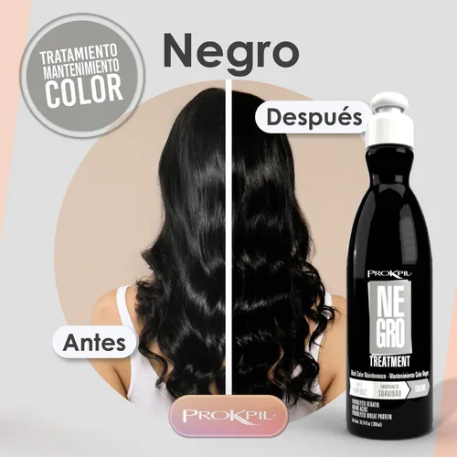 Vista 5 de Prokpil Negro Especial Tratamiento de Color Matizante Matizador para Rubio, Canoso o Negro Matiz negro para cabello gris, rubio o negro natural