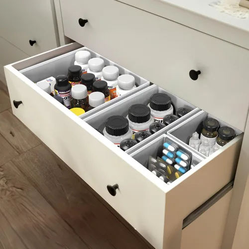 Vista 7 de Simple Houseware Organizador de cajones de ropa interior para lencería, ropa interior, brasier, bragas, calcetín, mameluco, juego de 6, gris