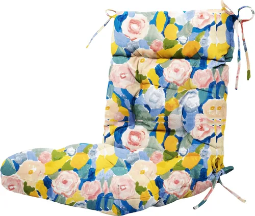 Vista 10 de ARTPLAN Cojín floral Adirondack de 44 x 21 x 4 pulgadas de mimbre para Azul (Blue Bamboo)