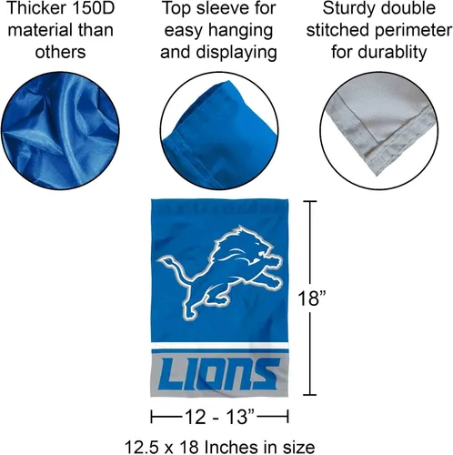 Vista 3 de Bandera de jardín de doble cara de Detroit Lions