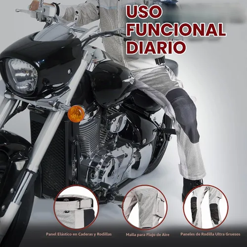 Vista 4 de WICKED STOCK Pantalones de moto de malla - Armor CE Level 2 Pantalones de motocross