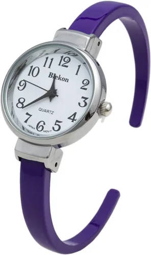Vista 11 de Collections Quartz Womens 26mm Delicate Metal Cuff Bangle Watch Plateado