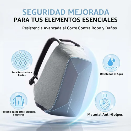Vista 2 de Mochila antirrobo Bobby original por XD Design, gris 1